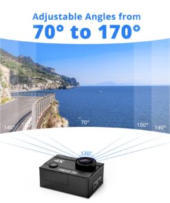 Dragon Touch 4K Action Camera 20MP Vision 3 Underwater Waterproof Camera 170° Wide Angle WiFi Sports Cam with Remote 2 Batteries and Mounting Accessories Kit 48 71PdsjQA2AL