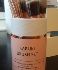 Kabuki Makeup Brush Set - Foundation Powder Blush Concealer Contour Brushes - Perfect For Liquid, Cream or Mineral Products - 10 Pc Collection With Premium Synthetic Bristles For Eye and Face Cosmetic Rose 41 71PduXcIl0L