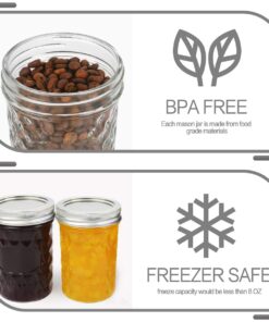 VERONES Mason Jars 8 OZ, 8 OZ Canning Jars Jelly Jars With Regular Lids, Ideal for Jam, Honey, Wedding Favors, Shower Favors, 15 PACK Diamond-15pack-8oz 26 71PfObX2bDL