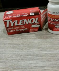 Tylenol Extra Strength Caplets with 500 mg Acetaminophen Pain Reliever Fever Reducer ct, no Flavour, 100 Count 100 Count (Pack of 1) 73 71PfXKjJzhL