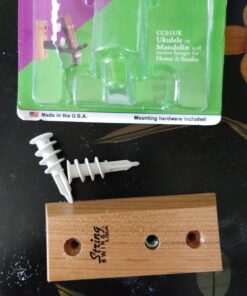 Ukulele Hanger Wooden Wall Mount Made in the USA or Mandolin Hanger - Cherry Hardwood - by String Swing CC01UK-C Single Unit 33 71Pg 2 MwNL