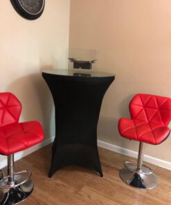 Tina's 32x43 Inch Highboy Spandex Cocktail Table Covers Black, Cocktail Table Spandex Covers, Fitted Stretch Cocktail Table Tablecloth for Round Tables 1 23 71Ph uAgQpL