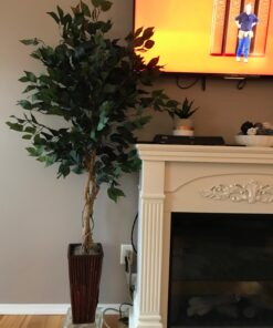 Nearly Natural 5924 5.5ft. Ficus Tree with Bamboo Planter,Green 13 71PhvX3pL