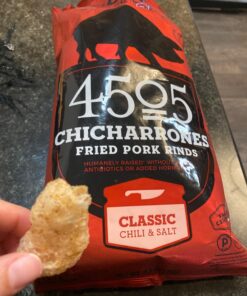 4505 Meats Classic Chili & Salt Pork Rinds, Gluten Free Chicharrones, Keto Certified, Family Size Bag, 14 Servings, 7 Ounces 40 71Pi0T2kbcL