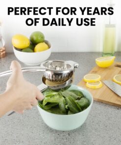 Chef's Star Lemon Squeezer Stainless Steel Citrus Juicer - Large Fruit Squeezer for Drinks - Rust-proof Juice Press, Non-Slip Manual Hand Juicer, Ideal for Juicing Lemons, Limes, Small Oranges 19 71PiMgI6 gL