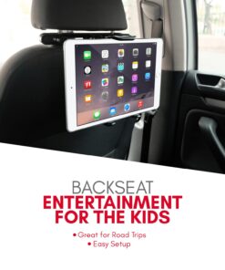 Macally Car Headrest Tablet Holder, Adjustable iPad Car Mount for Kids in Backseat, Compatible with Devices Such as iPad Pro Air Mini, Galaxy Tabs, And 7" to 10" Tablets and Cell Phones - Black 34 71PicPjR1wL
