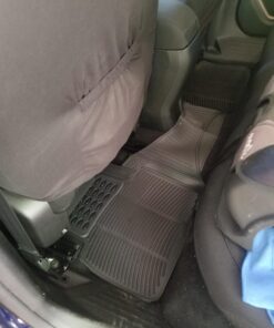 BDK M783 DuraChannel Heavy Duty Rubber Car Floor Mats Liner for Auto - All Weather 3 Piece Set Front & Rear, Fits Car Truck SUV Van, Universal Trim to Fit Black 43 71PlhHQmLL