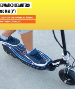 Razor E100 Glow Electric Scooter for Kids Age 8+, LED Light-Up Deck, 8" Air-filled Front Tire, Up to 40 Minutes Continuous Ride Time 20 71PmO9A4akL