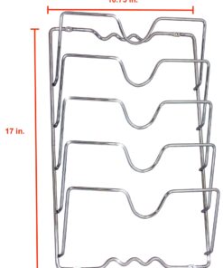 Alternative view of DecoBros Wall Door Mounted Pot Lid Rack, Chrome Finish