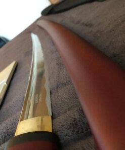 Ace Martial Arts Supply Handmade Japanese Shirasaya Samurai Katana Sharp Sword-Kenshin Burgundy 90 71PmnWWGqZL