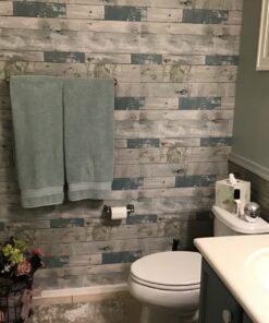 NuWallpaper NU3126 Beachwood Peel & Stick Wallpaper, Multicolor , Blue 42 71PnRI2vZ6L