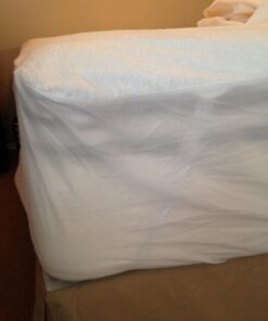 LUCID Premium Hypoallergenic 100% Waterproof Mattress Protector - Universal Fit, Cotton Terry Top, Queen , White 50 71Po30nnPbL