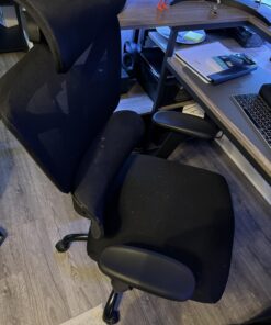 Winrise Office Chair Ergonomic Desk Chair, High Back Gaming Chair, Big and Tall Reclining Comfy Home Office Chair Lumbar Support Breathable Mesh Computer Chair Adjustable Armrests (Black) Black 49 71PpDriGSuL