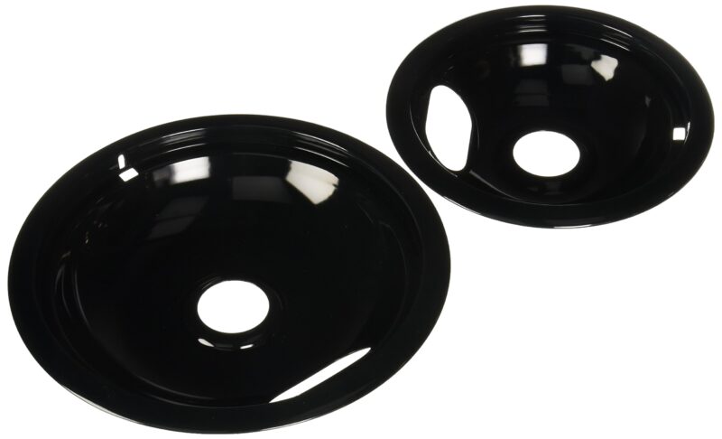 Catalog 1 Range Kleen P10124XN, Black, Style A Porcelain Drip Pans Set of 4, 2 6 Inch and 2 8 Inch