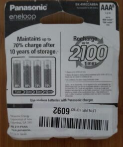 Panasonic BK-4MCCA8BA eneloop AAA 2100 Cycle Ni-MH Pre-Charged Rechargeable Batteries, 8-Battery Pack 8 Count (Pack of 1) 37 71Pq3XDTKvL