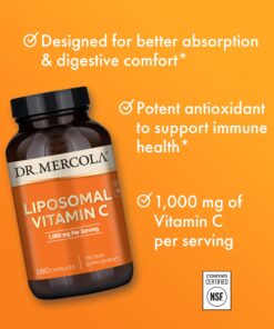 DR MERCOLA Vitamin C 3 Month Supply Capsules, 180 Count, 90 Servings 180 Count (Pack of 1) 21 71Pq4GPlOaL