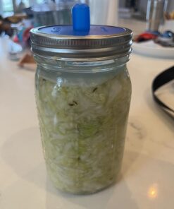Masontops Complete Mason Jar Fermentation Kit - Pickle Kit, Sauerkraut Making Kit Kimchi Container - Fermentation Airlock Lids Wide Mouth Mason Jars 31 71PqAW 21IL