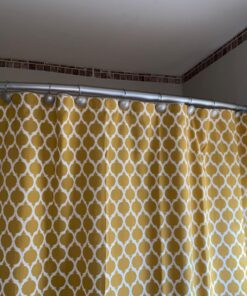 Curved Shower Rod Silver Aluminum Adjustable 37 - 66 inches Hardware Included 9 71PqFtduxpL