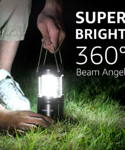 Lepro LED Camping Lantern, Super Bright, Battery Powered, IPX4 Water Resistant, Portable Emergency Lights for Hurricane, Storms, Outages, Collapsible, 2 Packs 30 71PqHKOqSUL