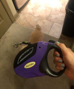 Hertzko Heavy Duty Retractable Dog Leash - Purple and Black, 16 Foot, Supports up to 110lbs - Ideal Retractable Dog Leashes for Small, Medium & Large Dogs, Heavy Duty Purple Dog Leash with Thick Rope for up to 110 LBS 30 71PrDH8b5xL