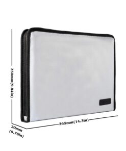 Expanding File Folder Important Document Organizer Fireproof and Waterproof Document Bag with A4 Size 13 Pockets Zipper Closure Non-Itchy Silicone Coated Portable Filing Wallet Pouch(Silver) Silver,13 Pockets 12 71PrdNksi6L