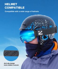 ZIONOR X4 Ski Goggles Magnetic Lens - Snowboard Snow Goggles for Men Women Adult A0 Vlt 13.67% Blue Lens Blue Frame 51 71PsUvU3oRL