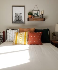 Woven Nook - Modern & Luxurious 18" x 18" Decorative Boho Throw Pillow Covers - Durable Quality & Machine Washable - Indy Design - Orange, Yellow, Black, and White - 4 Pack 28 71PtIKH5HuL