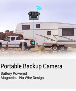 EWAY WiFi Magnetic Hitch Wireless Backup Rear/Front View Camera Rechargeable Battery for Easy Hitching of Gooseneck Horse Boat Travel Trailer/Fifth Wheels/RV/Camper Reverse for iPhone iPad Android 39 71PvlwKfTDL