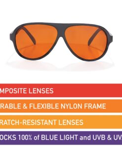 BluBlocker, Black Original Aviator Sunglasses with Scratch Resistant Lens | Blocks 100% of Blue Light and UVA & UVB Rays | Retro | Gender Neutral - for Men, Women & Everyone | 2701K | 14 71Pw87K2HCL