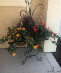 Nearly Natural 6025 22in. Nasturtium Silk Hanging Basket,Gold,29" x 10.25" x 10.25" 37 71Pwr708CuL