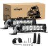Nilight 40001S-B Bar Super Slim 2PCS 7 Inch 30W Spot Driving Fog 3600LM Single Row Off Road LED Lights for Jeep-2 Style Mounting Brackets, 2 Years Warranty White 13 71Px5y1qV1L