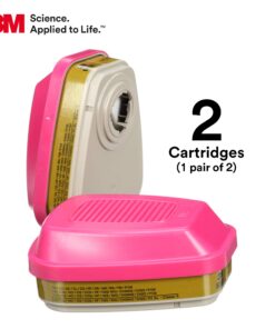 3M P100 Respirator Cartridge/Filter 60926, 1 Pair, Helps Protect Against Organic Vapors, Acid Gases, Ammonia Methylamine, Formaldehyde and Particulates 22 71PxcQRyxlL