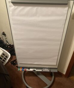 TSJ OFFICE Mobile Standing Whiteboard - 40 x 26 Inches Dry Erase White Board Tripod Whiteboard with Rolling Stand Flipchart Easel Height Adjustable Gray 24 71Pxwho36XL