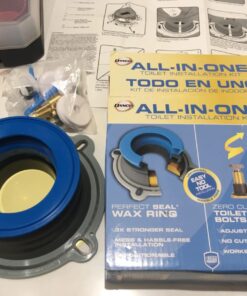 Danco 10879 All-in-One Toilet Installation Kit with Perfect Seal Wax Ring & Zero Cut Bolts, Blue and Gray, 1-Pack 1 Pack 38 71PyA0abMuL