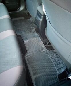 BDK M783 DuraChannel Heavy Duty Rubber Car Floor Mats Liner for Auto - All Weather 3 Piece Set Front & Rear, Fits Car Truck SUV Van, Universal Trim to Fit Black 37 71PyCIpMlcL