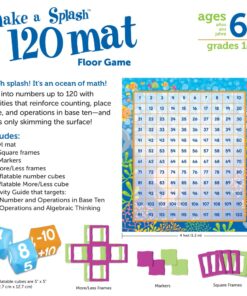 Learning Resources Make a Splash 120 Mat Floor Game, Addition/Subtraction - 136 Pieces, Ages 6+ Math Games for Kids, Educational Games 48 x 56 Inches 12 71PywVq1owL