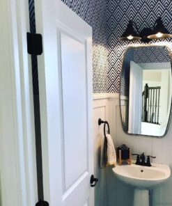 Alternative view of Kira Home Welton 19" 2-Light Modern Farmhouse Bathroom Light, Vintage Wall Sconce Barn Light, Hand-Painted Gold Trim + Brushed Dark Industrial Bronze Finish 19"