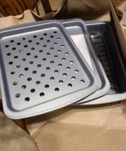 G & S Metal Products Company OvenStuff Personal Size 6-Piece Toaster Oven Set-Non-Stick Baking Pans, Easy to Clean and Perfect for Single Servings, Silver 65 71PzSOxd56L