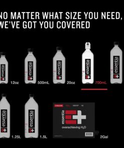 Essentia Bottled Water, Ionized Alkaline Water; 99.9% Pure, Infused with Electrolytes, 9.5 pH or Higher with a Clean, Smooth Taste, 23.67 Fl Oz (Pack of 24) 17 71Q0jsWh4xL