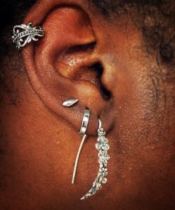 Carved Swirls Rhodium Plated Brass Non Piercing Ear Cuff & FREE ITEMS by PIERCE ME 25 71Q2MD 8pRL