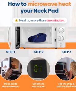 SunnyBay Microwave Heating Pad for Neck and Shoulders, Versatile Bean Bag Moist Heat Pillow, Microwavable Neck Wrap Warmer and Cool Pack for Deep Pain Relief, Weighted Hot or Cold Therapy (Navy Blue) 15 71Q37t033TL