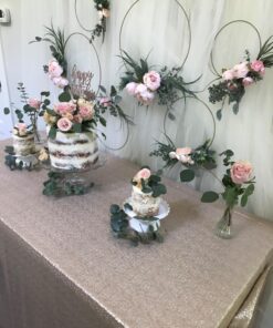 ShinyBeauty 60inx102in Sequin Tablecloth for Wedding/Party- Champagne Blush 60x102-Inch 31 71Q39LeO4jL