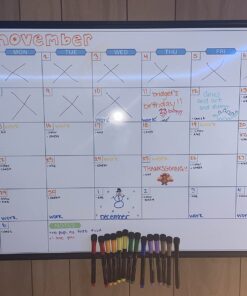 JILoffice Dry Erase Calendar Whiteboard - Magnetic White Board Calendar Monthly 36 X 24 Inch, Black Aluminum Frame Wall Mounted Board for Office Home and School Calendar 36 x 24 Inch 29 71Q3UY8jnNL