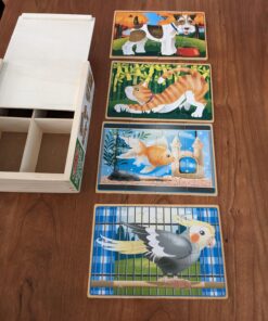 Melissa & Doug Pets 4-in-1 Wooden Jigsaw Puzzles in a Storage Box (48 pcs) - FSC-Certified Materials 34 71Q3xlYPq9L