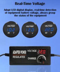 Alternative view of 8 Gang Boat Rocker Switch Panel Blue LED Illuminated Waterproof with Fuse Protect for Digital Voltage Display, QC 3.0 USB Port PD Type C Cigarette Lighter Plug, DC 12V Power Socket for Truck RV Blue Light LED