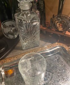 Paksh Novelty Whiskey Decanter Set - 7-Piece Italian Crafted Glass Decanter & Whiskey Glasses Set - Holiday Whiskey Gifts for Men and Women w/ Ornate Stopper and 6 Cocktail Glasses, Red A 41 71Q4vFKnLmL 2