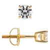 14K Solid Gold Stud Earrings | Round, Pear, Oval, Cushion, Emerald, Princess & Heart Cut Cubic Zirconia Stud | Screw Back Posts | 0.50 to 4.0 CTW | With Gift Box .50 CTW (.25 Ct Each) Round Cut 14K Yellow Gold 26 71Q59dBldYL