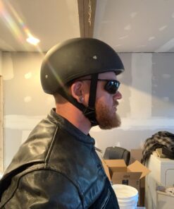 Daytona Helmets Half Skull Cap Motorcycle Helmet – DOT Approved X-Large Dull Black 41 71Q6QSyUd7L