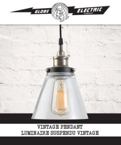 Globe Jackson 1-Light Pendant, Antique Brass, Bronze Accent, Glass Shade,64750 49 71Q6ZHofEHL