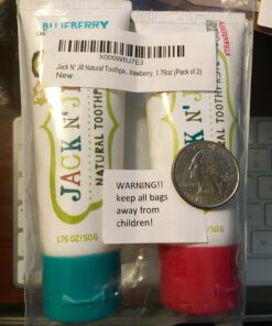 Jack N' Jill Natural Toothpaste for Babies & Toddlers - Safe if Swallowed, Xylitol, Fluoride Free, Organic Fruit Flavor, Makes Tooth Brushing Fun for Kids - Blueberry & Strawberry, 1.76 oz (2 Pack) 1.76 Ounce (Pack of 2) 23 71Q6t1ihQFL